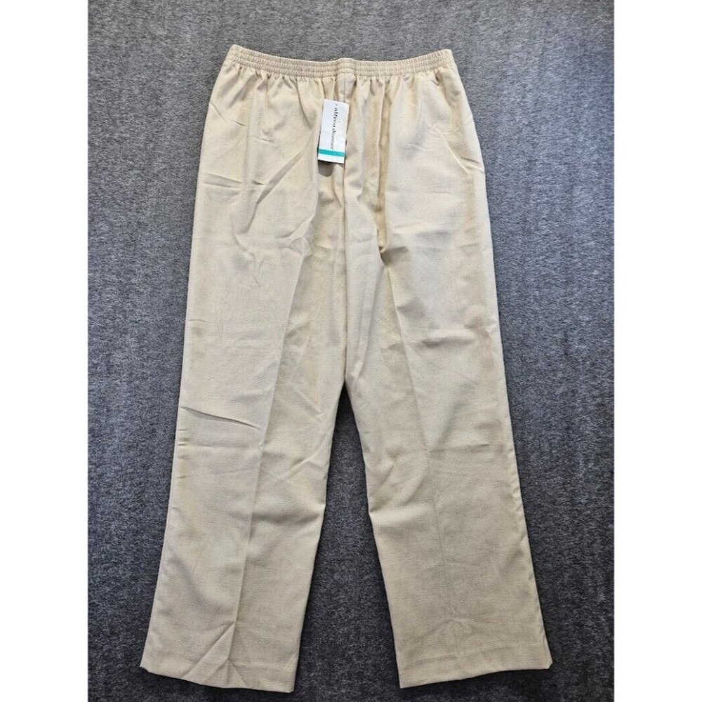 Alfred Dunner Pants Womens Size 16 Beige St Croix Pull On NWT